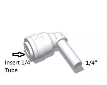 1/4" Stemx 1/4" Plug-In Elbow Quick Connect