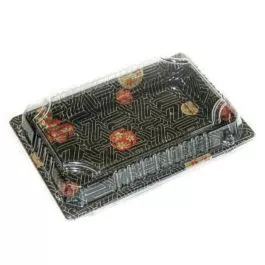 # 10 Sushi Container Base and Lid 7 5/8 x 5 2/8 x 2 Inches - 400/Case