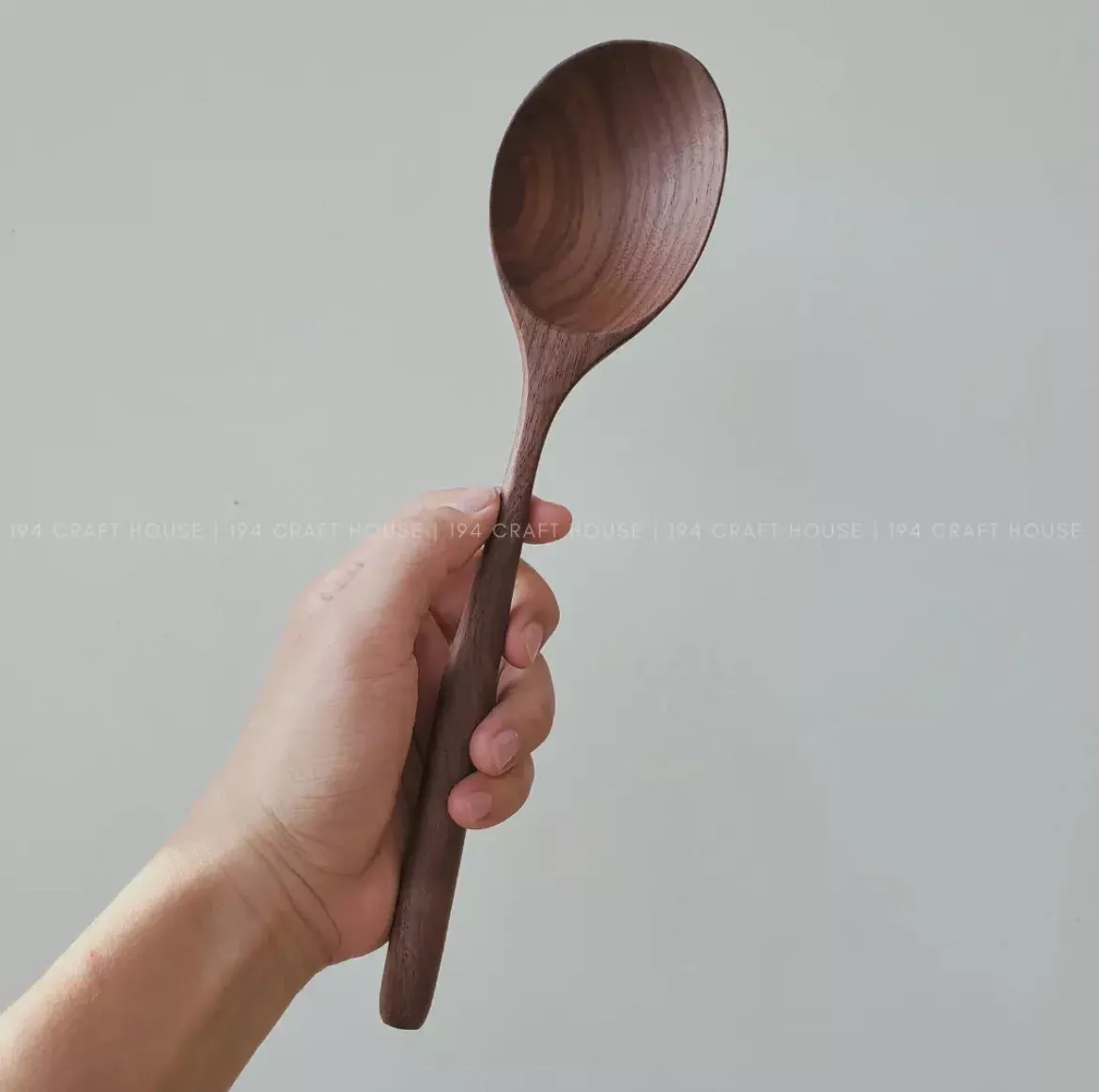 194 Craft House - Large Walnut Wooden Serving Spoon