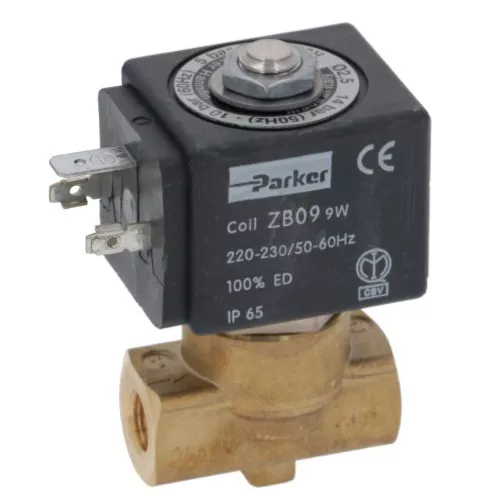 2 Way Electic Solenoid Valve - 1/8" BSPF - 1/8" BSPF - 230V - ZB09 9W - PARKER VE146FV