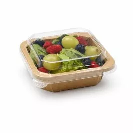 22 oz Paper Container with Clear Lid5x5x2.25"-300/ Case
