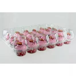 24 Stackable Cupcake Containers with Deep Dome- 25/Case