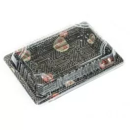 # 8 Sushi Container Base and Lid 6 3/4 x 4 3/4 x 2 Inches - 600/case