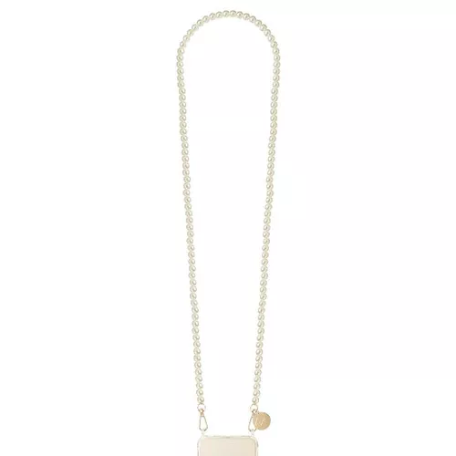 Agathe Crossbody Phone Lanyard - White Pearls, 120cm