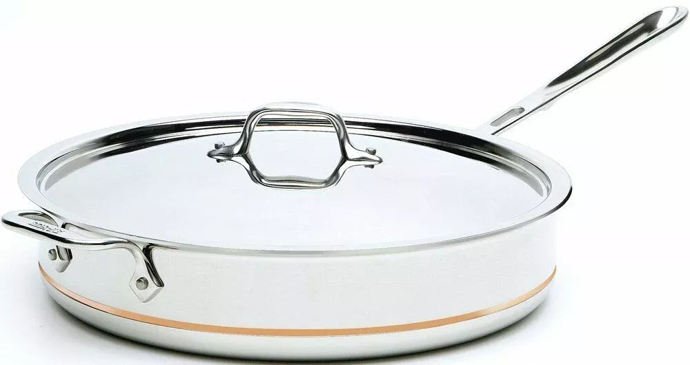 All-Clad 6403 SS 3-Qt Copper Core 5-Ply Saute Pan with Lid.