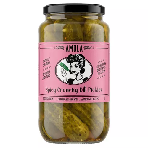 Amola Spicy Crunchy Dill Pickles, 1L