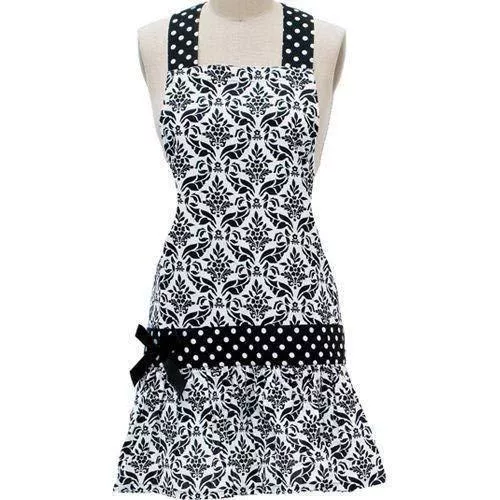 Apron Damask Girlie - Black