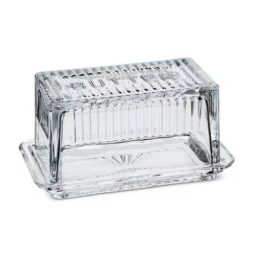 Butter Dish Covered - Butter Word Embossed, 7.5-in