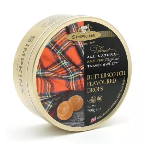 Butterscotch Flavoured Drops - Travel Tin, 200g