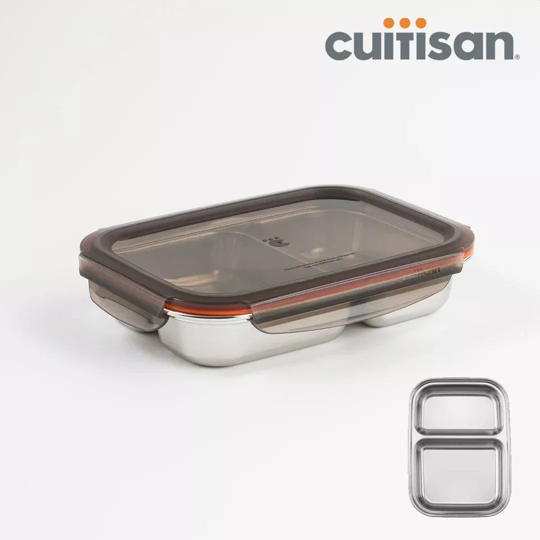 Cuitisan Stainless steel Microwavable Storage Box - Partition Rectangle 1000ml