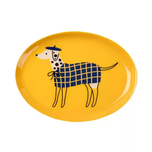 Dapper Dog Decorative Iron Enamelled Tray, 4.5 x 3.5-in