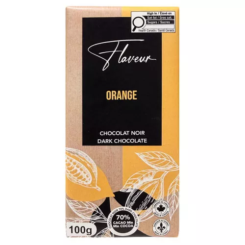 Dark Chocolate Bar 70% - Orange, 100g