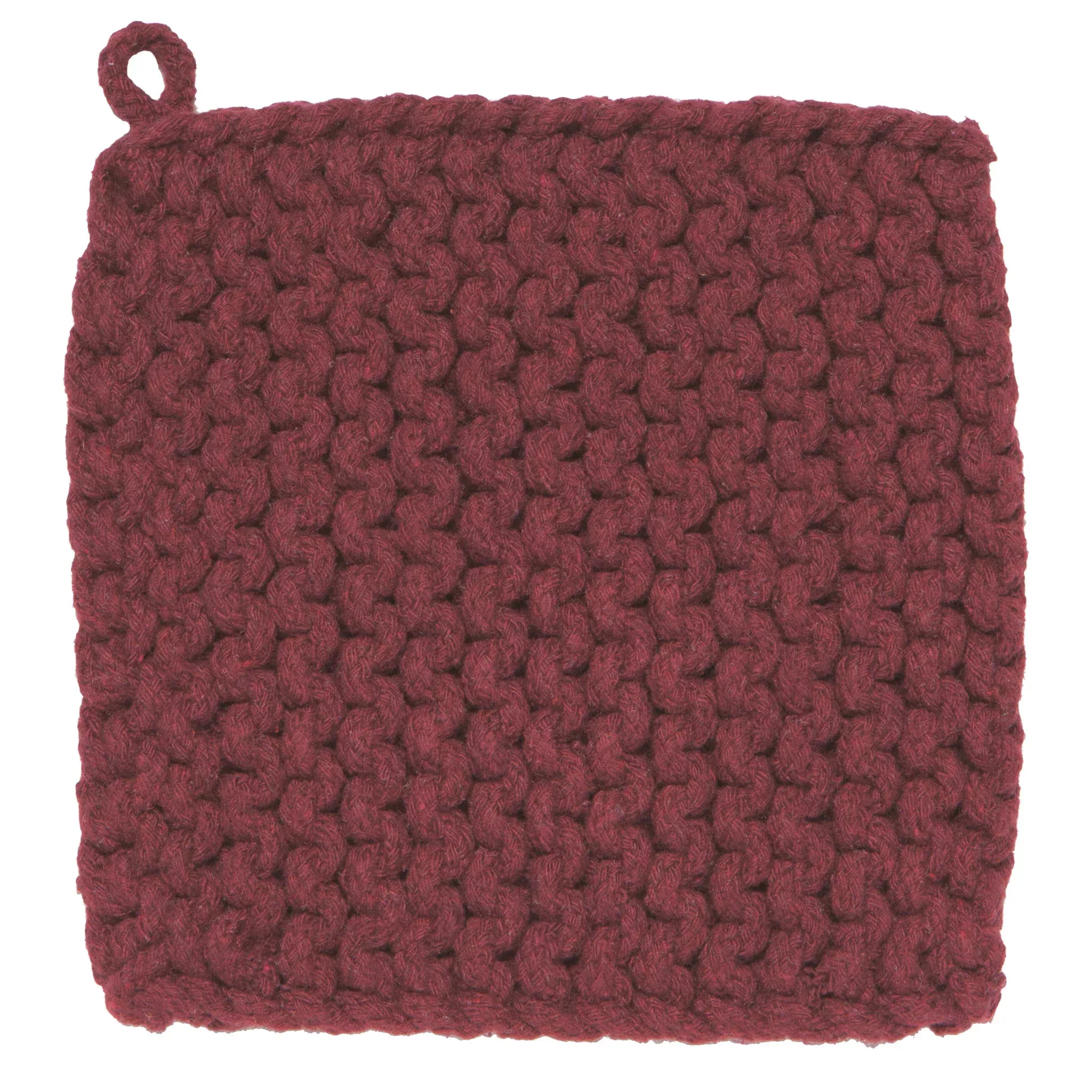 (DNR) KNIT POT HOLDER BURGUNDY