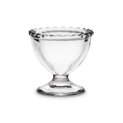 Dotted Edge Glass Egg Cup, 2.25-in