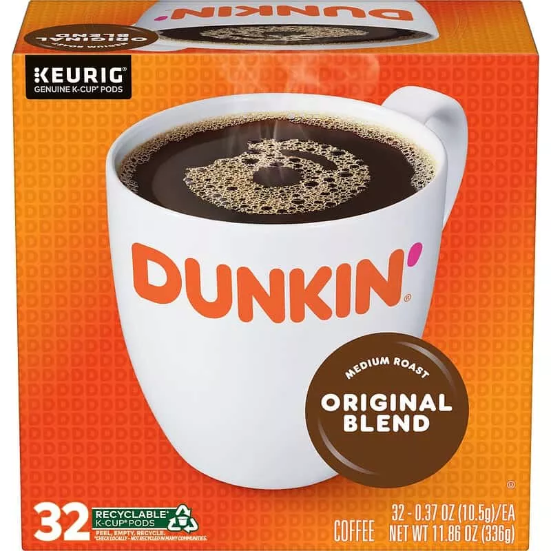 Dunkin’ Original Blend Medium Roast Coffee, 128 Keurig K-Cup Pods
