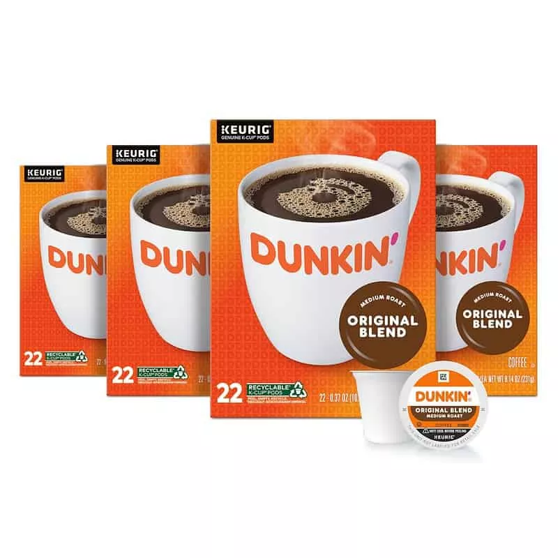 Dunkin’ Original Blend Medium Roast Coffee, 88 Keurig K-Cup Pods