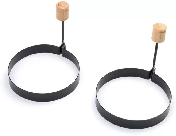 Egg Rings Nonstick w / Folding Handle - Set of 2