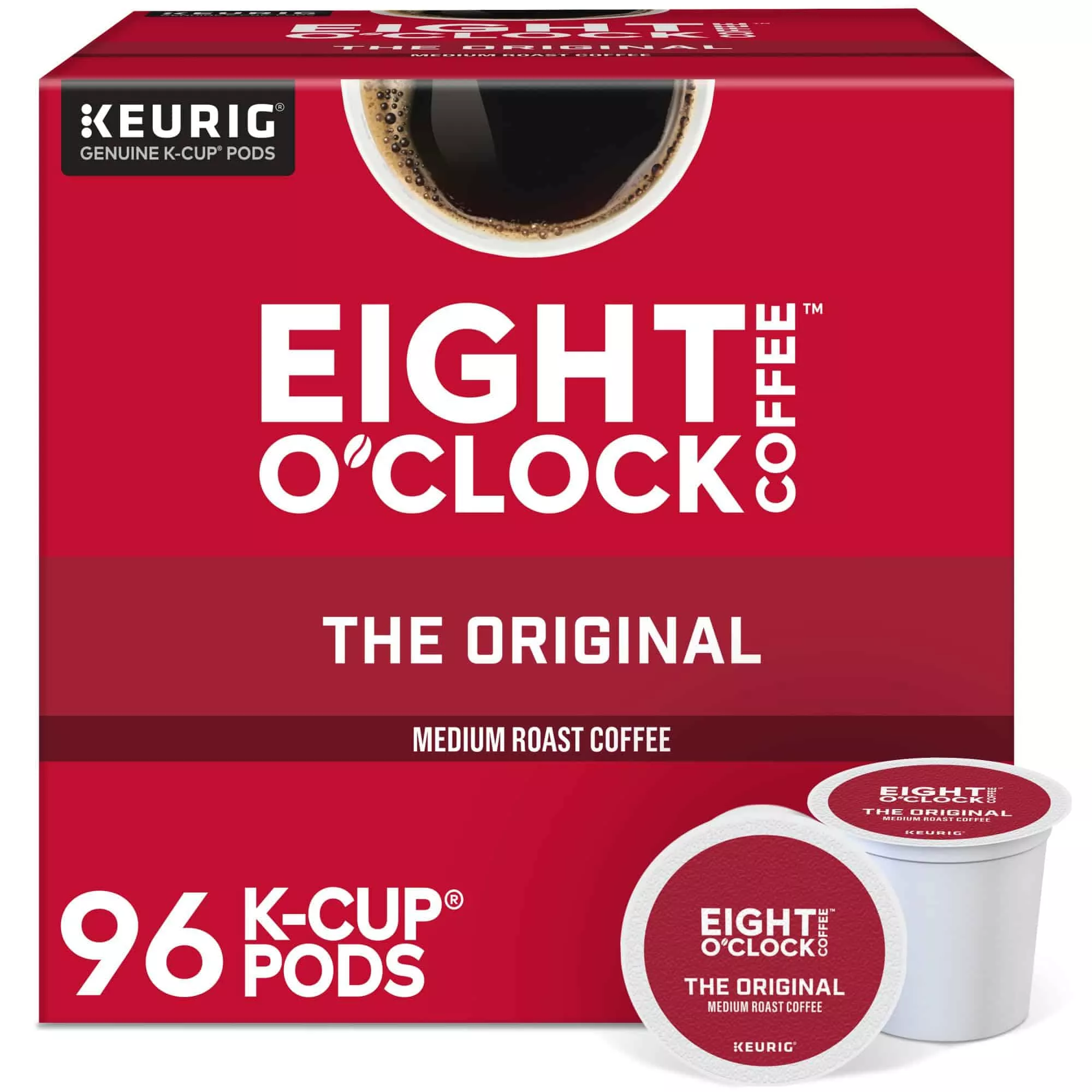 Eight O’Clock Coffee The Original Keurig Single-Serve K-Cup Pods, Medium Roast Coffee, 96 Count (4 Packs of 24)