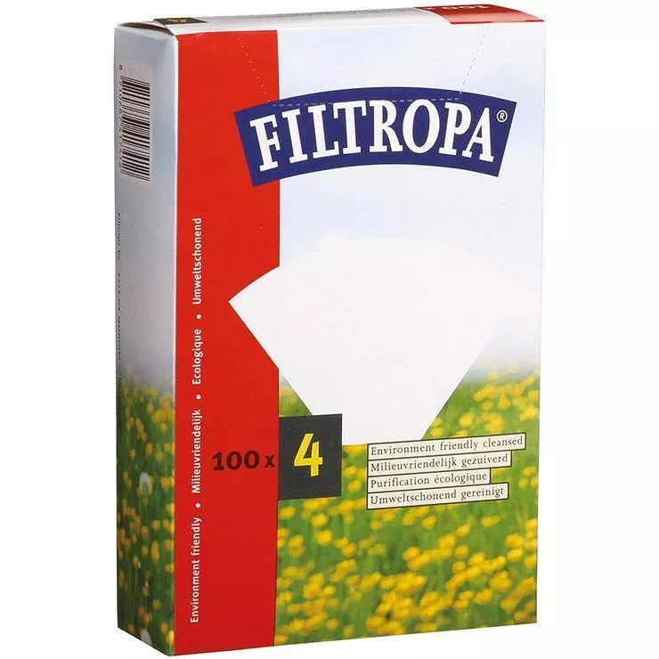 Filtropa Size 4 Coffee Filter Papers White 100 Pack