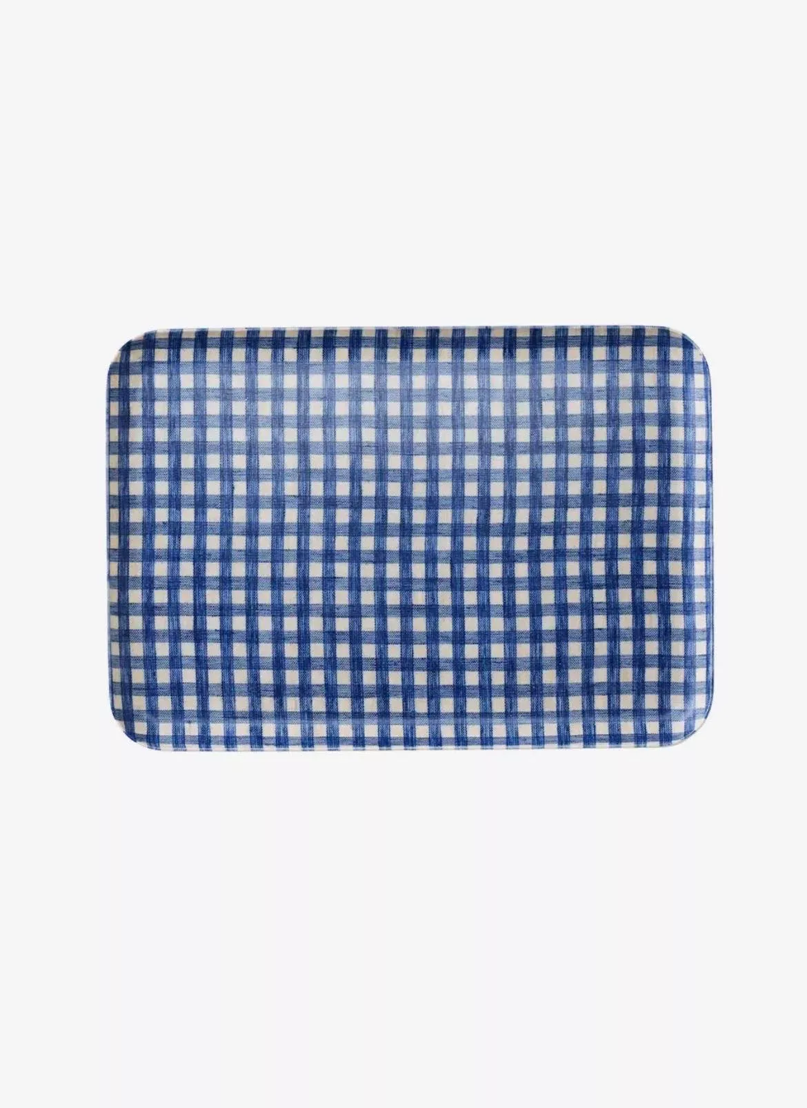 Fog Linen - Blue Checkered Tray