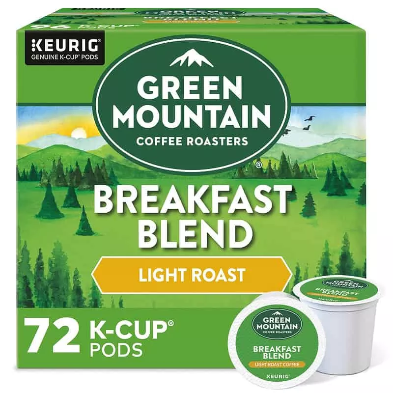 Green Mountain Coffee Roasters Breakfast Blend Single-Serve Keurig K-Cup Pods, Light Roast Coffee, 96 Count (4 Packs of 24)