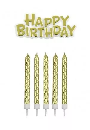Happy Birthday Candles | Gold