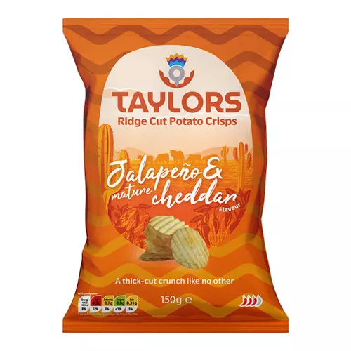 Jalapeño & Cheddar Ridge Cut Potato Chips, 150g