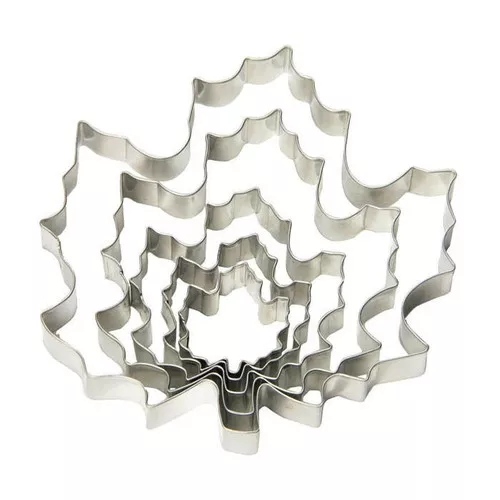Maple Leaf Cookie Cutter Set - Stainless Steel, 5 Piece