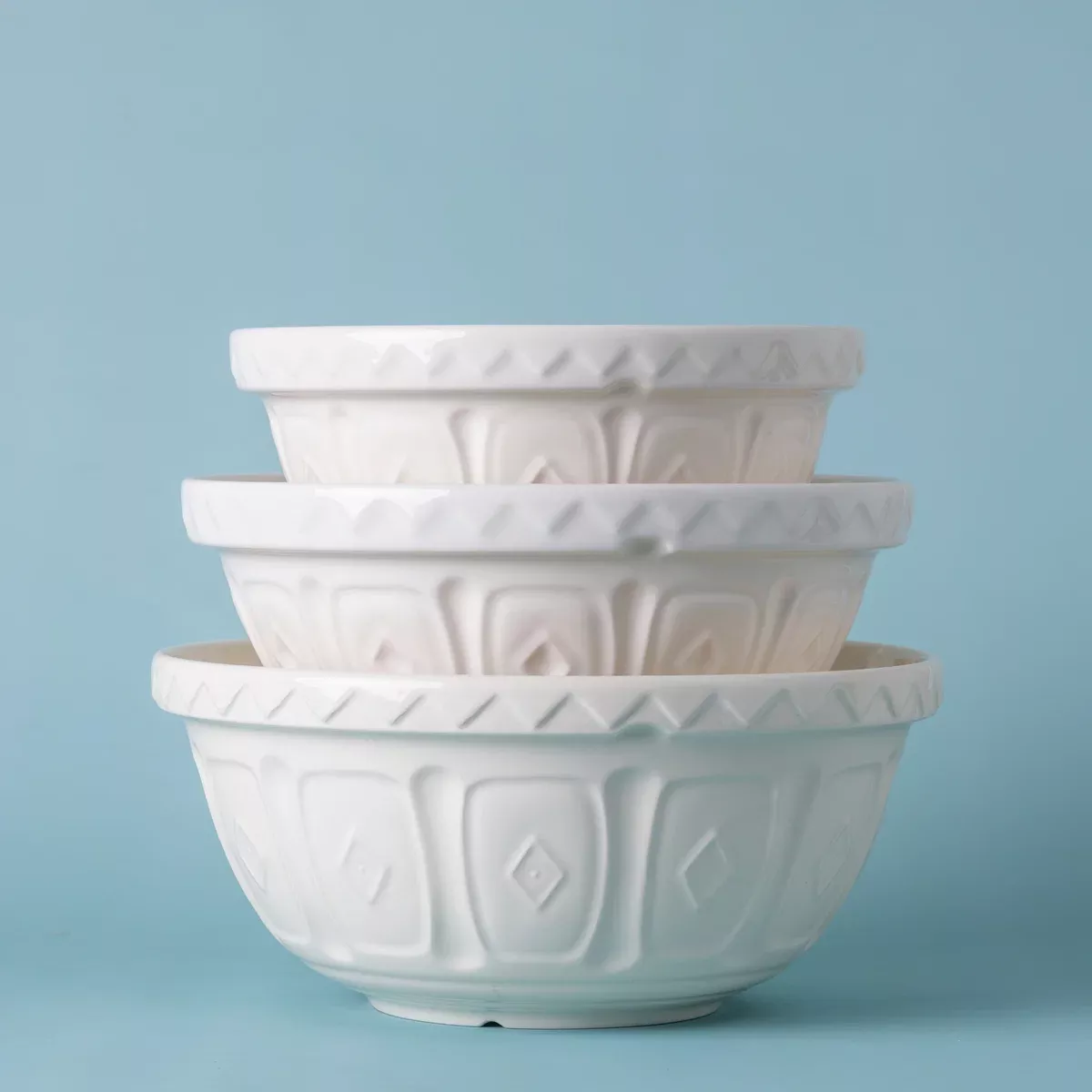 Mason Cash Color Mix Cream Mixing Bowl Set of 3 Bundle