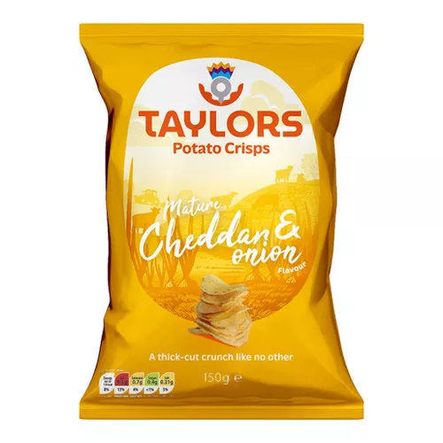 Mature Cheddar & Onion Flavour Potato Chips, 150g
