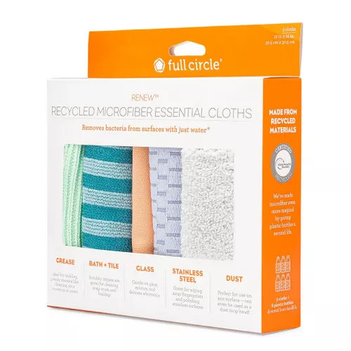Microfiber Essential Cleaning Cloths - Recycled, Set of 5