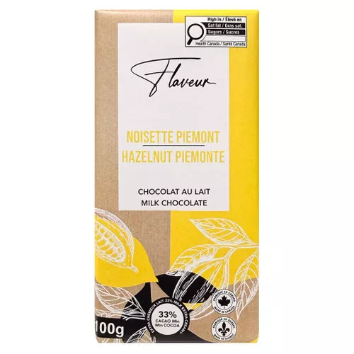 Milk Chocolate Bar 33% - Hazelnut, 100g