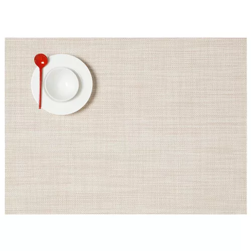 Mini Basketweave Placemat Rectangle - Parchment, 14 x 19-in