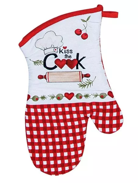 Oven Mitt Kiss The Cook