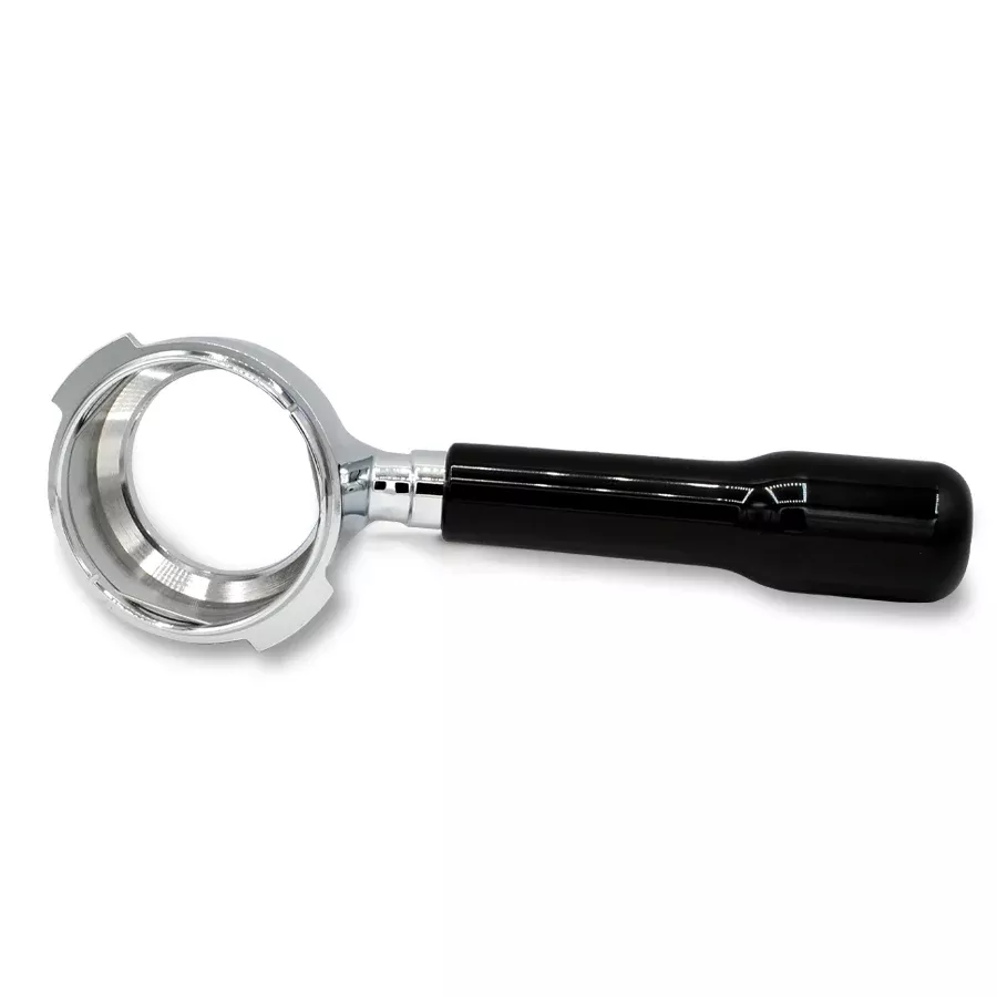 Pasquini/Bezzera Bottomless Portafilter Black Handle w/ Filter Basket