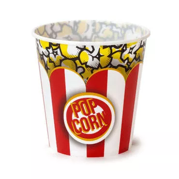 Popcorn Tub Red Stripes - Large, 4Qt