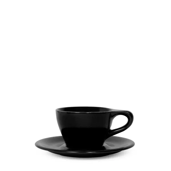 Porcelain Black Lino Dbl Cappuc 6oz /18cl
