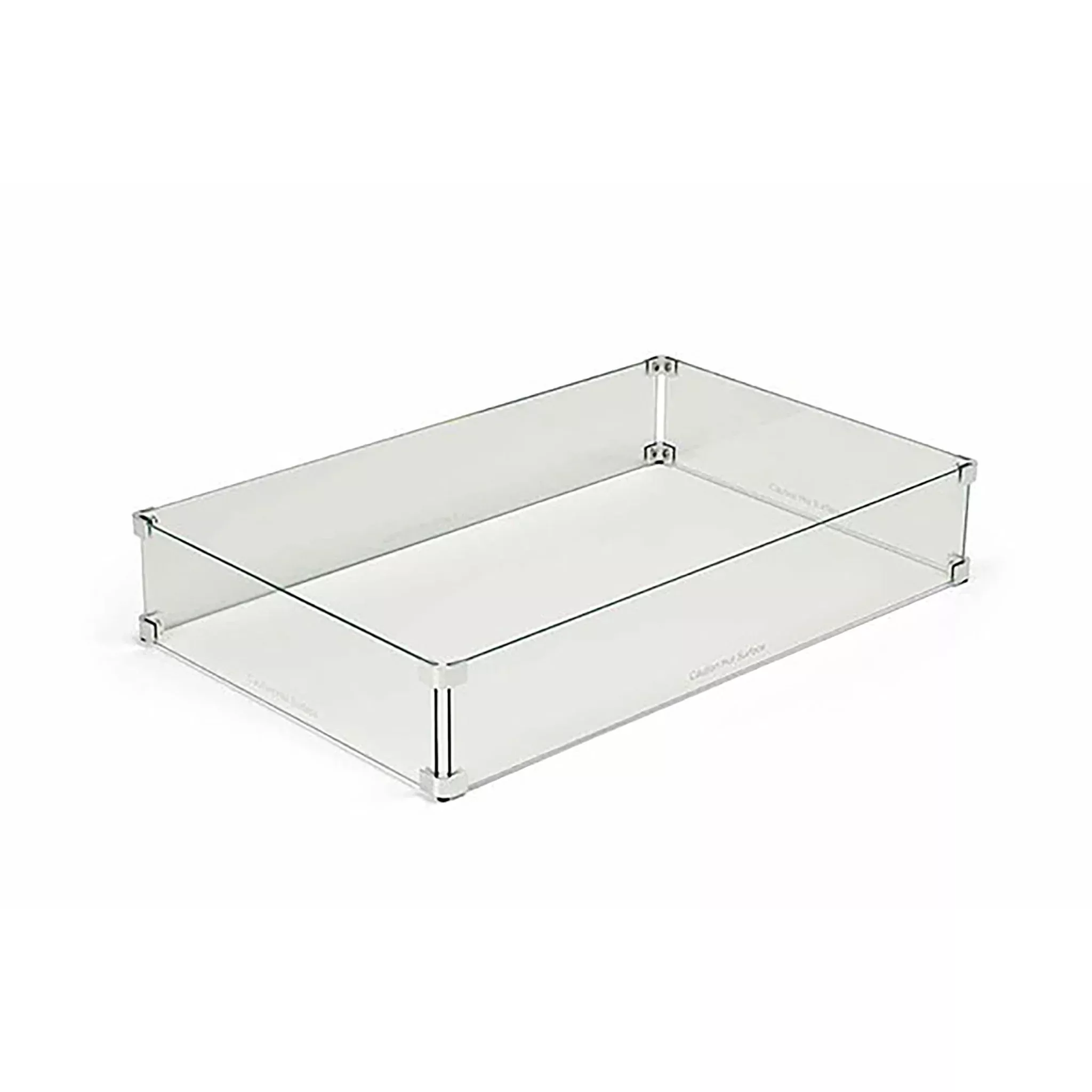 Rectangle Fire Pit Glass Wind Guard by HPC Fire