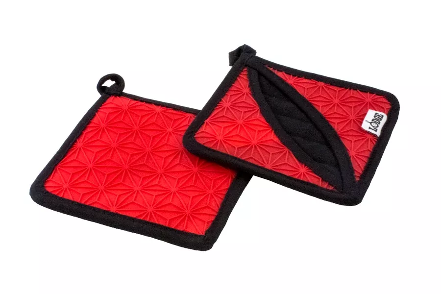 Red Silicone and Fabric Potholder/Trivet