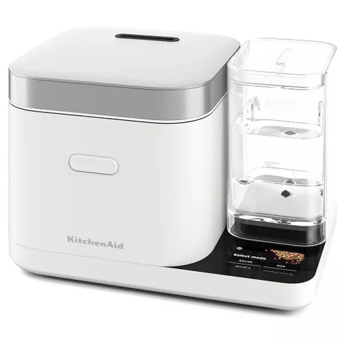 Rice and Grain Cooker - Porcelain White, 8 Cup