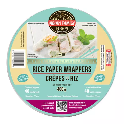 Rice Paper Wrappers - 22cm, Pack of 40 Sheets