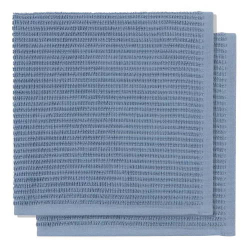 Ripple Square Dishcloths - Slate Blue, Set of 2