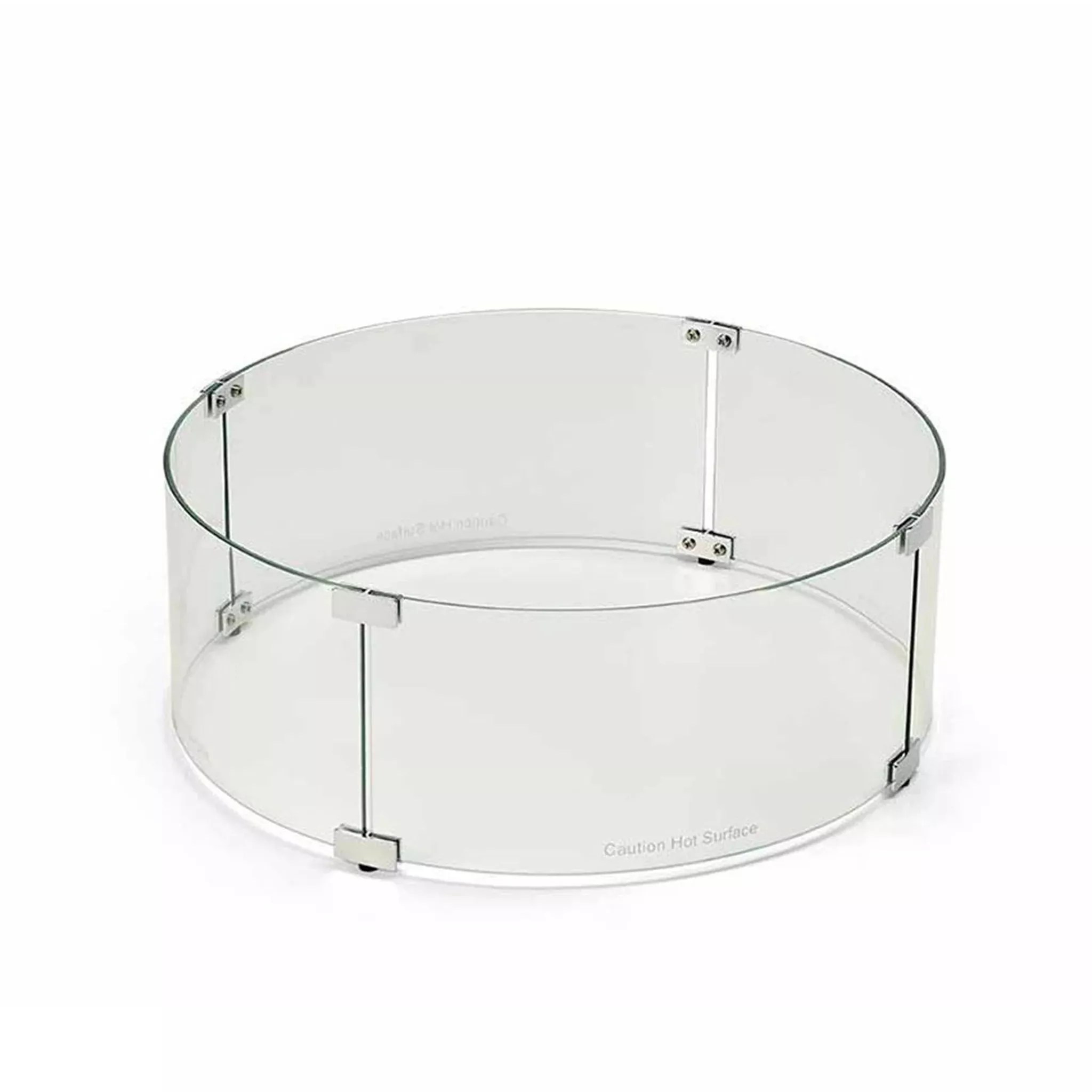 Round Fire Pit Glass Wind Guard by HPC Fire