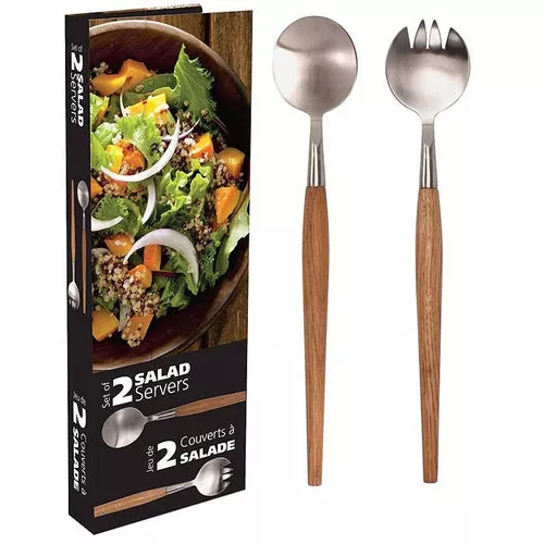 Salad Servers - Acacia Wood Handles, Set of 2