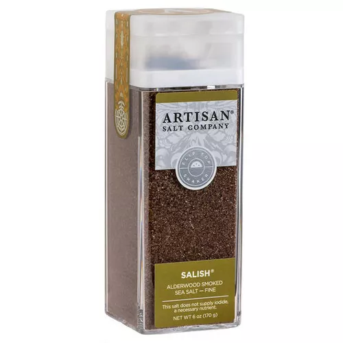 Salish Alderwood Smoked Sea Salt - Shaker Jar, 170g