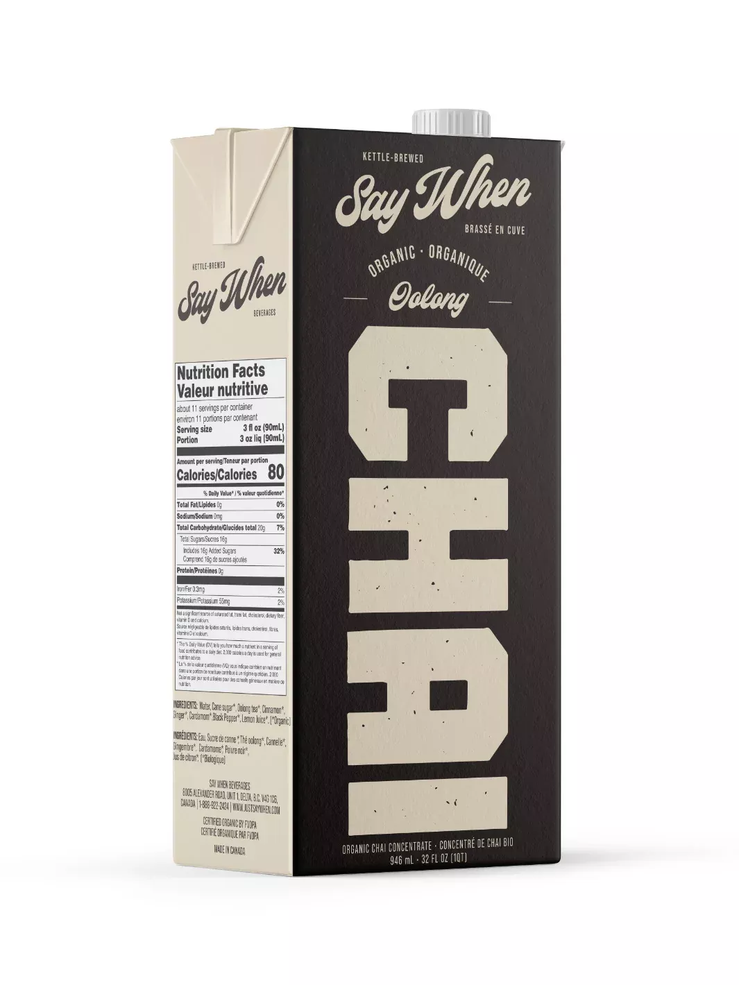 SAY WHEN Organic Oolong Chai Concentrate