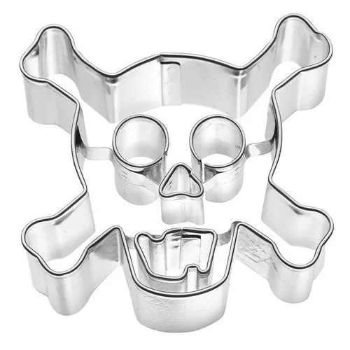 Skull Crossbones Detailed Cookie Cutter, 7cm