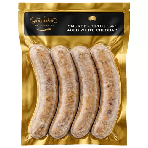 Smokey Chipotle Cheddar Sausages, Pack of 4 ❆