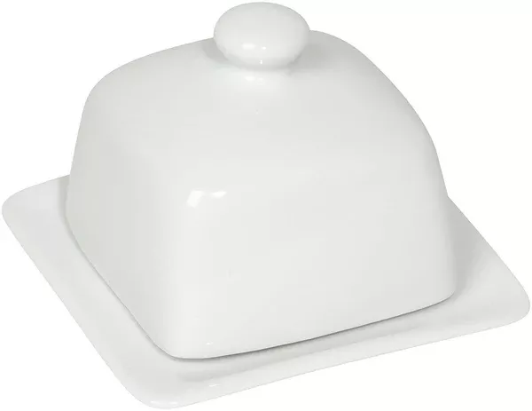 Solid Butter Dish Square White