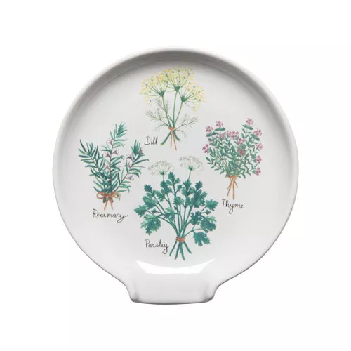 Spoon Rest Stoneware - Fresh Herbs